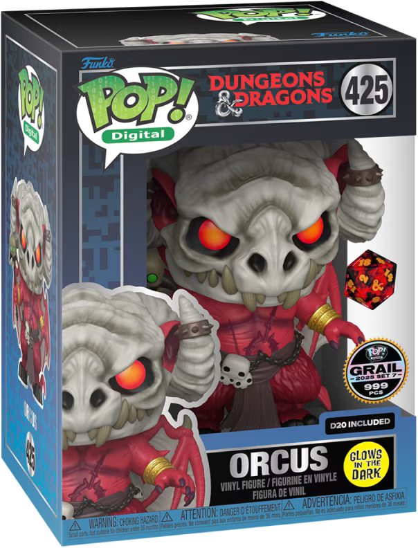 Funko Pop! Dungeons & Dragons Orcus figure packaging with digital code