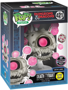 Funko Pop! Dungeons & Dragons Death Tyrant vinyl figure packaging with pink眼球 and dice.