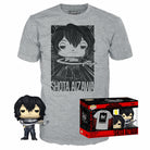 Gray T-shirt with Shota Aizawa graphic, plus Funko Pop figure with goggles
