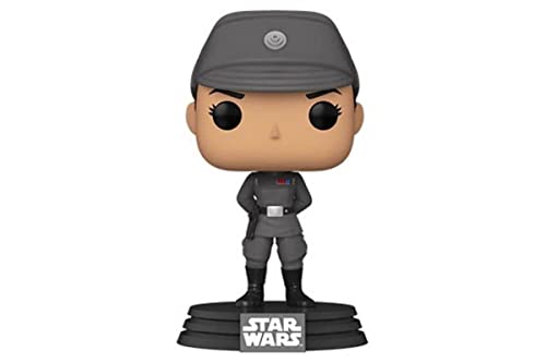 Vinyl collectible figure of Tala Durith in gray cap and suit, on themed base