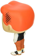 Vinyl collectible figure with orange hair, white shirt, red pants, striped shoes