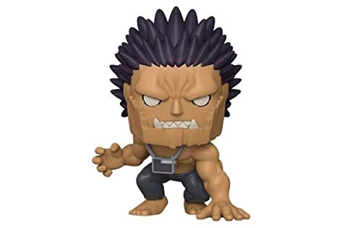 Vinyl character figurine with spiky black hair, frown, bare chest, clenched fist