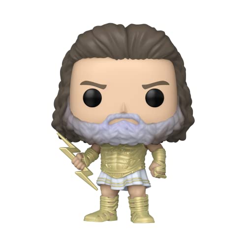 Zeus collectible vinyl figure: dark hair, gray beard, gold boots, lightning accessory