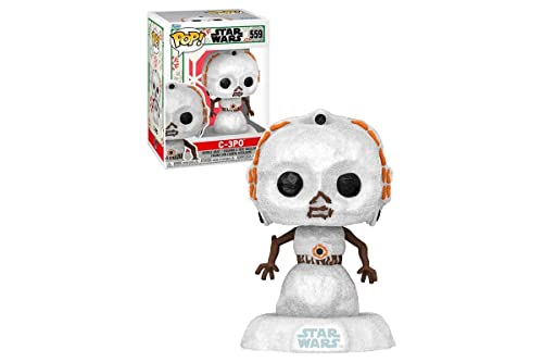 Funko Pop! Star Wars C-3PO snowman collectible figure with base, white plush look