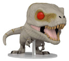 Funko Pop! Atrociraptor (Ghost) vinyl figure close-up, red eye and jagged teeth, on stand