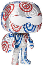 Captain America Funko POP figure in red, white, and blue shield-pattern suit