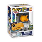 Toucan Funko Pop figure in box, astronaut suit and Comic Con sign