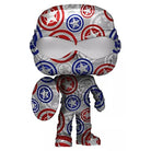 Captain America Funko POP figure front view wearing red, white, and blue shield suit