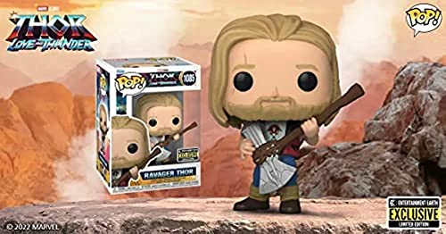 Vinyl collectible Thor figure with blond hair, blue outfit, holding hammer; boxed.