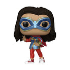 Collectible vinyl figure of Ms. Marvel in blue mask with red suit and white sneakers