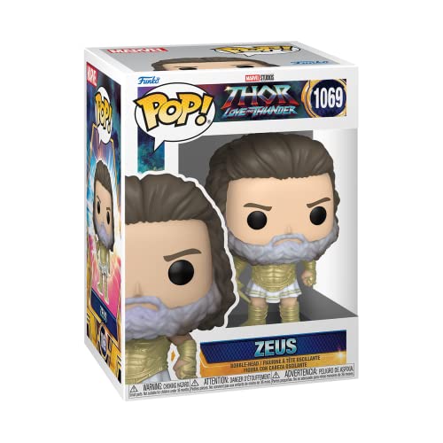Funko POP! box showing Zeus vinyl figure with gray beard and gold boots