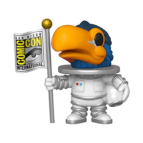 Toucan Funko Pop astronaut figure holding a Comic Con sign