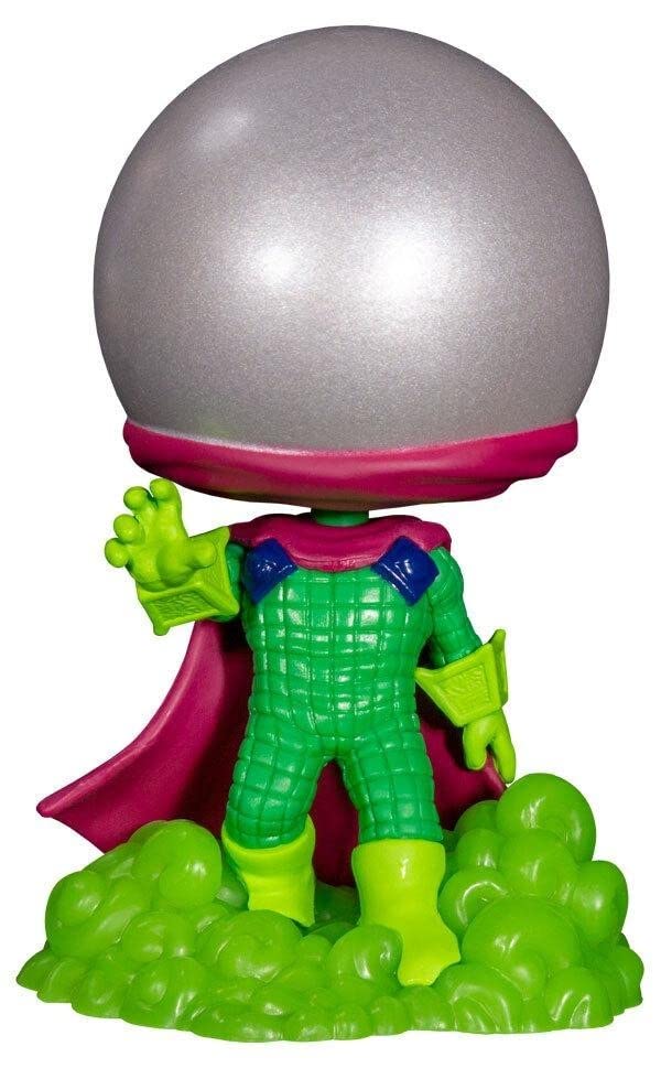 Glow-in-the-dark action figure with silver helmet, green suit, magenta cape, green tentacles