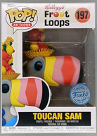 Vinyl Toucan Sam Funko Pop figure in box, striped beak and fruit hat