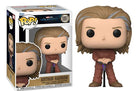 Vinyl collectible figure with tan hair, dark eyes, and brown robe, hands clasped