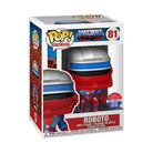 Vinyl figure in box: gray helmet, red armor, blue stripe, purple legs and boots