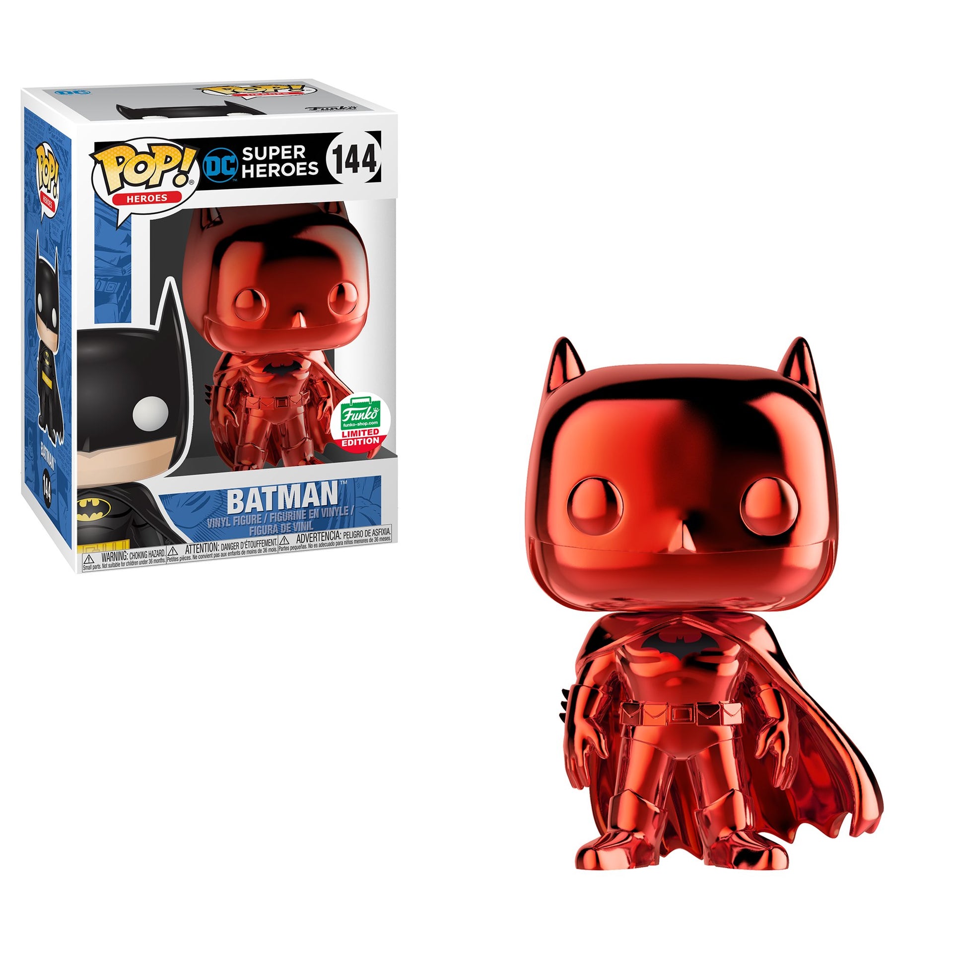 Funko Pop! Heroes: DC Super Heroes Batman (Red Chrome) #144