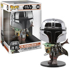 Funko Pop Jumbo Supersize 10" Mandalorian Chrome Mandalorian Star Wars 